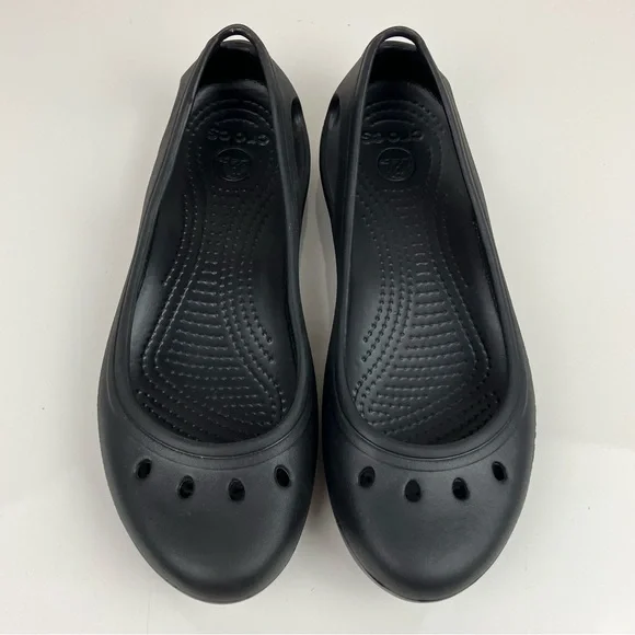Crocs Women’s Size 8.0 Kadee Triple Black Slip On Ballet Flats - Picture 4 of 10